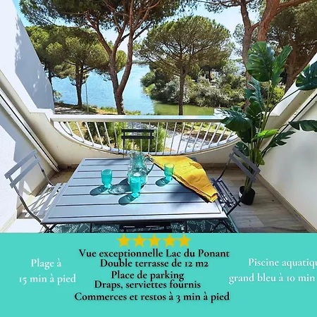Climatise 4pers Motte Ponant, Vue Exceptionnelle Lac, Double Terrasse, Parking, Base Nautique, Golf & A Pied, Draps & Serviettes Fournis - 2eme Etage Sans Ascenceur Apartman